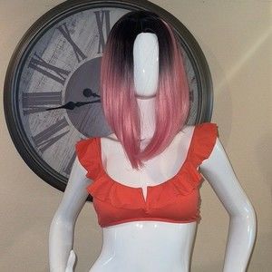 Shade & shore Bikini‎ top halter volantes orange M